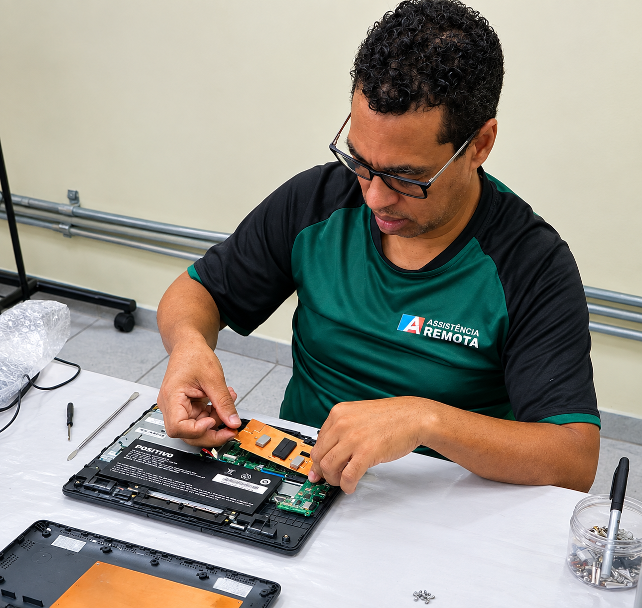 Bancada de reparo e atendimento da Assistência Remota